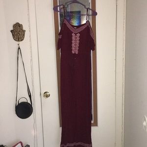 maroon long dress